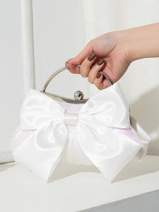 Venta al por mayor vestido banquete fiesta arco flor blanca bolso de mano nueva Cena de las mujeres Bowknot señoras bolsos de noche - Product Image 6