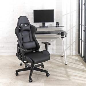 Cheap Stock New <span class=keywords><strong>Racer</strong></span> 2d Swivel Chaise <span class=keywords><strong>Silla</strong></span> Gamer Funcional Wing Back Multi Color Faux Leather <span class=keywords><strong>Silla</strong></span> ajustable para juegos Negro - Product Image 3