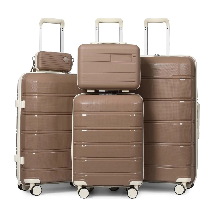 Luxury Modern Classic Simple 3-Piece Light Weight Family Travel Luggage Set with TSA Lock Waterproof Polyester Lining
