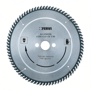 Lame de scie Fervi 250 mm x 3,2 mm x 32 dents pour aluminium et plastique avec revêtement en métal dur - Product Image 2