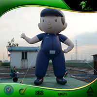 Modèle de policier gonflable géant Forme humaine Homme gonflable en plastique Figure d'air avec code QR