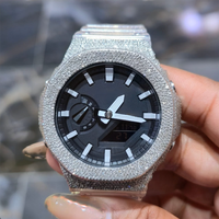 Boîtier de montre GA2100 40mm en cuivre blanc de luxe avec moissanite VVS, haute qualité, fait main, style Hip Hop Iced Out