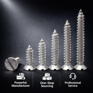 Vis autotaraudeuses à tête fraisée fendue 82, métriques, zinguées, en acier au carbone, conformes à la norme ASME B 18.6.3 - Product Image 1