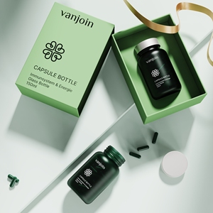 Custom Logo Empty 150ml 200ml 250ml Frosted Pill Supplement Capsules Medicine Glass Bottle with Premium Packaging Gift Box