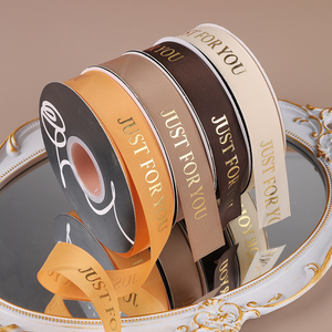 Nuovo arrivo 2.5cm * 50Y, solo per te, stampa a caldo, rotolo <span class=keywords><strong>di</strong></span> nastro in gros-grain per la confezione regalo <span class=keywords><strong>di</strong></span> fiori decorativi - Product Image 1