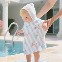 Serviette de plage en microfibre pour enfants avec logo personnalisé, séchage rapide, peignoir en forme de poncho pour la maison ou la baignade, lavable
