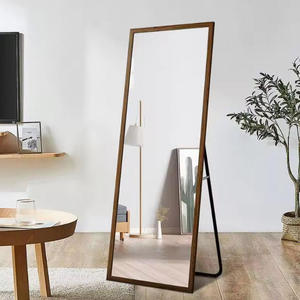 Xu Hướng Retro Bắc Âu Kim Loại Bạc Thủy Tinh Đứng Đầy Đủ Chiều Dài Sàn Gương Độ Nét Cao Tùy Chỉnh Đồ Nội Thất Phòng Khách - Product Image 2