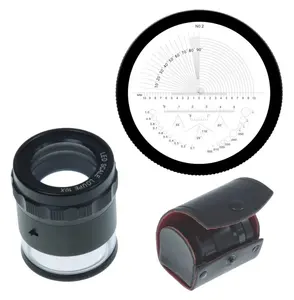10X Illuminated Focus Adjustable Cylindrical Loupe Measuring Magnifier with Multi Scale Precision Calibration