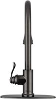 Robinet de cuisine monocommande HD-1139 à montage sur plan, design moderne noir, en zinc, avec douchette extractible, résistant à la rouille 5