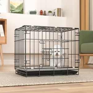 Trasportino Pieghevole Moderno in Ferro e Acciaio Inossidabile per Cani e Gatti di Piccola Taglia - Gabbia Pieghevole Ecologica per Animali Domestici - Product Image 1