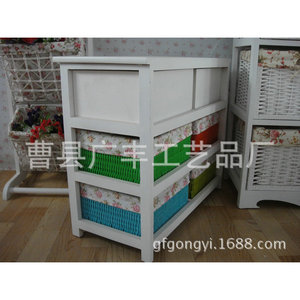 Korean Style Colorful Nightstand Wood White <b>6</b> <b>Drawer</b> Multifunctional Storage Bedroom Furniture - Product Image 3