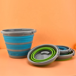 Seau pliable en PP vert portable <span class=keywords><strong>avec</strong></span> <span class=keywords><strong>brosse</strong></span> de <span class=keywords><strong>lavage</strong></span> pour <span class=keywords><strong>voiture</strong></span>, usage artistique, pêche en extérieur et ménage - Product Image 1