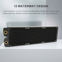 Radiateur de refroidissement à eau en cuivre massif de 480 mm, épaisseur 45 mm, échangeur de chaleur à 12 canaux pour le refroidissement des serveurs IA, des GPU et des stations de travail