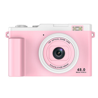 Çocuklar için Dijital Kamera 48MP 15X Optik Zoom Döner LCD Ekran Full HD Video AI Güzelleştirme MicroSD Yuvası Siyah Beyaz