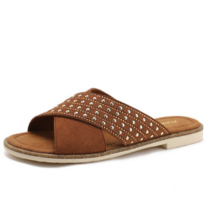 Nouvelles sandales plates à brides croisées en strass pour femme, collection été 2026 – Tongs tendance pour la plage et les vacances en extérieur - Product Image 2