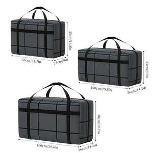 Tas Penyimpanan Pindahan Non-Woven, Tas Travel Ringan dan Portabel dengan Pegangan, Tas Penyimpanan Selimut, Tas Duffel dengan Ritsleting - Product Image 6