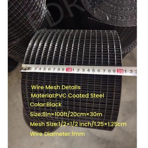 8in x 100ft GÜNEŞ PANELI kuş muhafızları GÜNEŞ PANELI çatı koruma Mesh 1 / 2 inç örgü PVC siyah kaplamalı kuş muhafızları