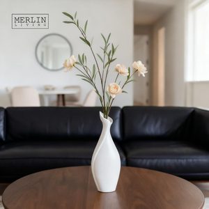 <span class=keywords><strong>Vase</strong></span> en céramique et <span class=keywords><strong>porcelaine</strong></span> Merlin Living pour la décoration de la maison, <span class=keywords><strong>vase</strong></span> blanc mat, décoration, usine de céramique de Chaozhou, vente en gros - Product Image 5