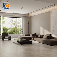 Carreaux de sol et de mur Sinray 600x1200mm en pierre frittée moderne, grand format, antibactériens, antidérapants, brillants, pour chambre à coucher