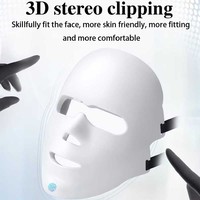 Masque de beauté LED à 7 couleurs pour le rajeunissement de la peau, soin du visage, 72 perles LED, 288 faisceaux lumineux, masseur facial