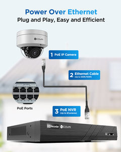 กล้องรักษาความปลอดภัย 4COVR 5MP PoE, กล้องโดม IP มุมกว้างกันการงัดแงะสำหรับภายนอกอาคารพร้อมไมโครโฟน, ระบบตรวจจับมนุษย์/ยานพาหนะอัจฉริยะ - Product Image 2