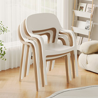 Fauteuil empilable en plastique au design moderne pour l'extérieur et le bureau à domicile, chaise de salle à manger, mobilier de maison