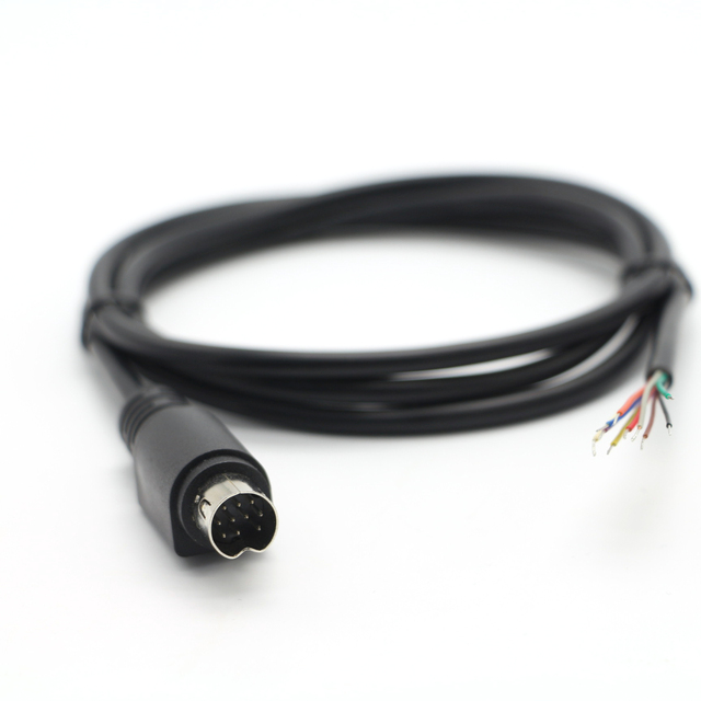 OEM/ODM Mini Din 10 Pin Male to Open Cable Braid and Alum Foil Shielding for PLC CNC AV 3 4 5 6 7 8 9 Pin Customization