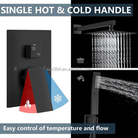 Système de douche pluie moderne 10 pouces en acier inoxydable SUS304, 2 fonctions, pommeau de douche haute pression et douchette à main avec finition brossée