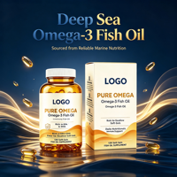 Capsules de gelée molle d'oméga-3 en marque blanche avec une teneur élevée en EPA et DHA, huile de poisson oméga-3 et vitamine E, complément alimentaire
