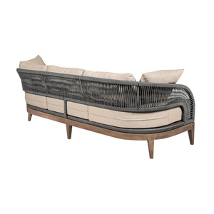 Sofá <span class=keywords><strong>de</strong></span> Exterior <span class=keywords><strong>de</strong></span> 82 Pulgadas, Completamente Ensamblado, <span class=keywords><strong>de</strong></span> Madera <span class=keywords><strong>de</strong></span> Eucalipto Resistente a la Intemperie, con Cuerdas Grises y Cojines <span class=keywords><strong>de</strong></span> Olefina Color Taupe, Capacidad para Todo Tipo <span class=keywords><strong>de</strong></span> Clima - Product Image 5