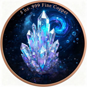 Monete in Rame da 5 Once, Metallo ad Alto Rilievo, Cinque Once <span class=keywords><strong>Troy</strong></span>, Rame Puro .999, Medaglia Colorata a Forma di Pesce Rosso Portafortuna - Product Image 3