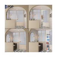 Puerta abatible francesa con certificado PDP, parrilla Retro de doble vidrio insonorizada para entrada de baño en Villa al aire libre, aleación de aluminio hecha