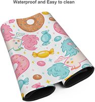 Tapis de bureau coloré beignet bonbons grand tapis de souris avec bord cousu Base en caoutchouc accessoires de bureau étendus