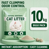 Litière pour chat en argile bentonite concassée, écologique, biodégradable, granulés solides, agglomération sans fond collant, litière sûre pour animaux de compagnie