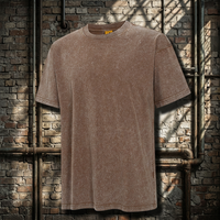 T-shirt col rond coupe classique 100 % coton 270g, délavage vintage, vente en gros, vierge, OEM, directement de l'usine