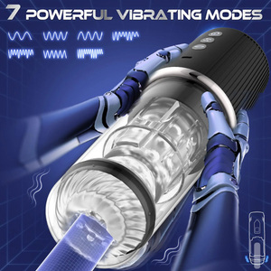 Masturbatore Maschile Automatico con 7 Frequenze di Vibrazione, 5 Modalità di Suzione e 5 di Rotazione, Sensazione Realistica, in Silicone <span class=keywords><strong>Nero</strong></span> ABS TPE per Uomini - Product Image 3
