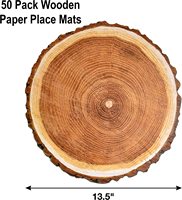 Tapis de Table jetables en tranches de bois, 13.5 pouces, ronds et bruns
