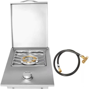Factory Price Custom Kitchen <b>Bbq</b> Grill Island Built in Stainless Steel Slide Single Side Burner - Product Image 1