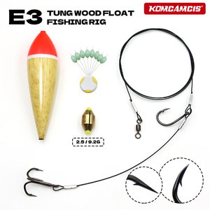 <span class=keywords><strong>Flotteur</strong></span> de pêche OEM en bois avec perle phosphorescente et accessoire d'hameçon pour thon, pour la pêche au bar, à la truite, au brochet et à la carpe - Product Image 1