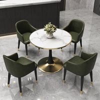 Ensemble table et chaises en pierre de luxe léger pour salle à manger, mobilier de réception, café, balcon, usage domestique