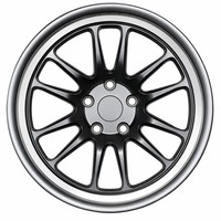 Nouvelles jantes en alliage forgé YUE 2 pièces, noir mat avec lettrage argenté sur le rebord, multi-branches, jantes de course légères, personnalisées JDM Sport