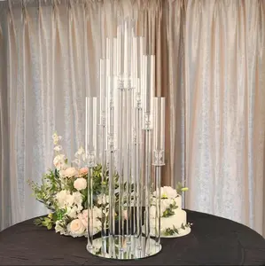 10 Arms Crystal Wedding Aisle Decorations Pillar Candelabra MH-Z0318