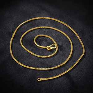 Collier chaîne en laiton plaqué or 14K, 18K, 24K, motif serpent, style maillons serpent, chaînes de mode, vente en gros - Product Image 3