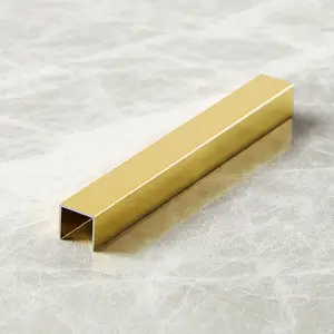 금 양극 산화 처리 된 금속 알루미늄 코너 U 자형 타일 트림 도자기 알루미늄 타일 가장자리 트림
