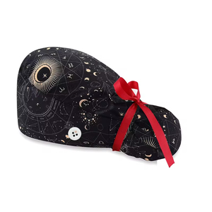 Gorros de Enfermera con Estampados de Dibujos Animados, Gorros Quirúrgicos con Forro de Satén y Botones, Gorros Médicos Transpirables para Enfermeras - Product Image 5