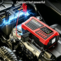 Arrancador de Coches Portátil de Emergencia de Alta Resistencia 12V con Power Bank de 6000mAh, 8000mAh, 10000mAh, Carga Rápida y Luz LED para Camiones de Gasolina