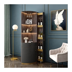 Luxury Living Room Home Furniture LED Light <strong>Corner</strong> Bar Wine <strong>Display</strong> <strong>Cabinet</strong> - Product Image 1