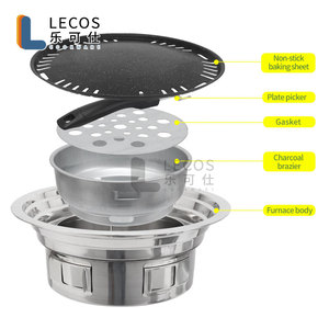 Parrilla de Carbón Coreana sin Humo para <span class=keywords><strong>Patio</strong></span>, Jardín y Camping, Estufa de Carbón Redonda de Sobremesa, Parrillas para Barbacoa al Aire Libre en Venta - Product Image 3