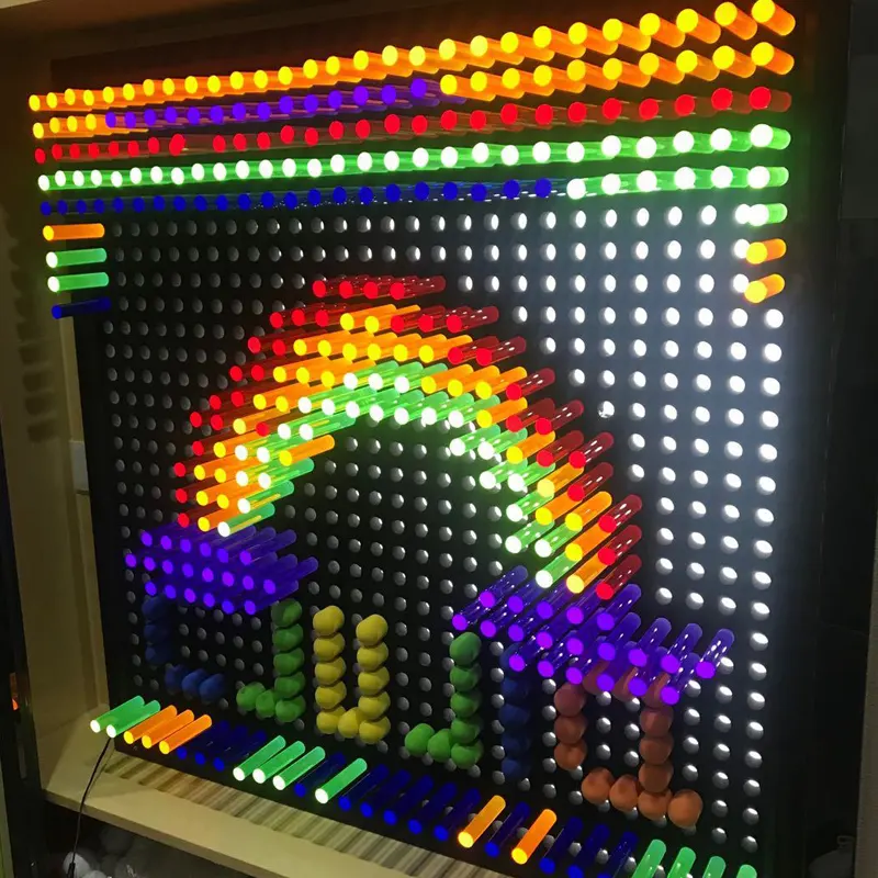 2024 Meest Populaire Indoor Speeltoestellen Acryl Staafharingen Led Verlichting Regenboog Muur Puzzelspel Voor Kinderen