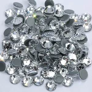 Popular strass calidad 2058 5 vidrio blanco claro caliente arreglar diamantes de imitación ss10 para bling bolsa de cristal